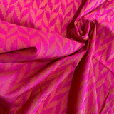 Hot Pink Magenta / Orange Chevrons Jacquard Cotton From India, By the Yard  #TK-36