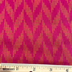 Hot Pink Magenta Chevrons Jacquard Cotton From India, By the Yard  #TK-36