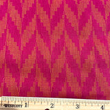 Hot Pink Magenta / Orange Chevrons Jacquard Cotton From India, By the Yard  #TK-36