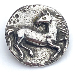 Back in Stock:  Horse Button from Green Girl Studios 5/8" Pewter  #G335