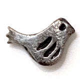 Bird Bead, Tiny Pewter Rustic Birdie from Greece, 13mm / 1/2" Pack of FOUR Beads  #L-119