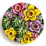 LAST ONES, Purple/Yellow Daffodils Art Button, 1-1/8" by Susan Clarke