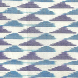 Small Mountains Blue/Purple/White Ikat, Silk/Cotton Handloom from India By the Yard  #TK-47