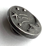 Re-Stocked - Moon & Shooting Star, Gunmetal 7/16" - 1/2" Shank Tiny Button #SWC-108
