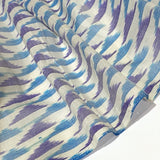 Small Mountains Blue/Purple/White Ikat, Silk/Cotton Handloom from India By the Yard  #TK-47