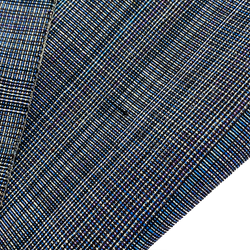 Indigos/Blacks Grid-Weave Melange, Kimono Wool from Japan By the Yard #240