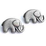 Re-Stocked, Little Silver Elephant Button 3/4" Metal, Shank Back  #SWC-110