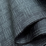 Remnant 1.5 Yds. Steel-Blue-Charcoal Basket-Look Slashes Kimono Silk from Japan 14" wide #243