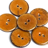 Re-Stocked, Pumpkin Pie Shiny Coconut 1-1/8" 2-Hole Button 28mm  #SWC-114