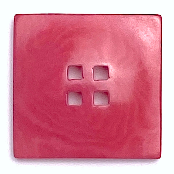 Re-Stocked, Rose Dark Pink Square Button, Corozo/Tagua "Five Squares Flat Pillow" 11/16" #SK-526