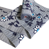 Indigo/White Textured Yukata "Shibori" Kimono Cotton from Japan, By the Yard #180