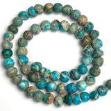 Rustic Stone Beads, Mud Aqua, 7mm / 1/4"  Strand of 60 Beads,  #LP-84