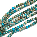 Rustic Stone Beads, Mud Aqua, 7mm / 1/4"  Strand of 60 Beads,  #LP-84