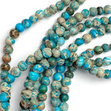 Rustic Stone Beads, Mud Aqua, 7mm / 1/4"  Strand of 60 Beads,  #LP-84