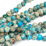 Rustic Stone Beads, Mud Aqua, 7mm / 1/4"  Strand of 60 Beads,  #LP-84