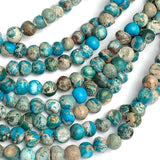 Rustic Stone Beads, Mud Aqua, 7mm / 1/4"  Strand of 60 Beads,  #LP-84