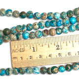 Rustic Stone Beads, Mud Aqua, 7mm / 1/4"  Strand of 60 Beads,  #LP-84