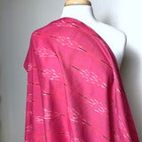 Hot Pink Feather-Arrow Ikat, Cotton Handloom from India, By the Yard  #TK-48