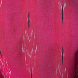 Hot Pink Feather-Arrow Ikat, Cotton Handloom from India, By the Yard  #TK-48