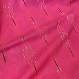 Hot Pink Feather-Arrow Ikat, Cotton Handloom from India, By the Yard  #TK-48