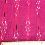 Hot Pink Feather-Arrow Ikat, Cotton Handloom from India, By the Yard  #TK-48