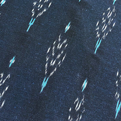 Navy Feather-Arrow Ikat, Cotton Handloom from India, By the Yard  #TK-49