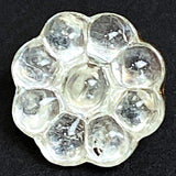 Re-Stocked, Vintage Mirror Glass, Clear Plump Flower Buttons, Shank Back, 3/8" / 10mm, #SK- 758