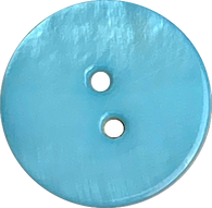 Teal Blue River Shell 11/16" 2-hole Button,  # 1800