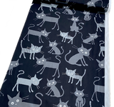 Big Cats Black/Gray Cotton from Japan, Lightweight Oxford Canvas 43" Wide By the Yard  #10002-12