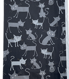 Big Cats Black/Gray Cotton from Japan, Lightweight Oxford Canvas 43" Wide By the Yard  #10002-12