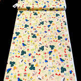 SALE, Flower Garden Birds, Kotori Tachi Cotton from Japan, Lightweight Oxford Canvas 43" Wide By the Yard  #KTF-07A