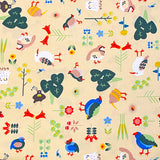 Flower Garden Birds Cotton from Japan, Lightweight Oxford Canvas 43" Wide By the Yard  #KTF-07A