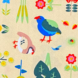 SALE, Flower Garden Birds, Kotori Tachi Cotton from Japan, Lightweight Oxford Canvas 43" Wide By the Yard  #KTF-07A