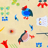 Flower Garden Birds Cotton from Japan, Lightweight Oxford Canvas 43" Wide By the Yard  #KTF-07A