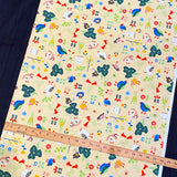 SALE, Flower Garden Birds, Kotori Tachi Cotton from Japan, Lightweight Oxford Canvas 43" Wide By the Yard  #KTF-07A