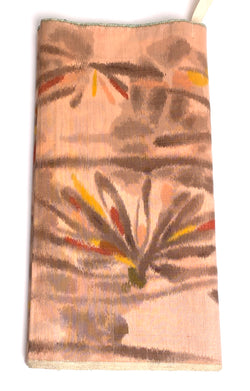 Pond at Sunrise, Still Tied BOLT Vintage Kimono Meisen Silk, Double Ikat, from Japan,  #181