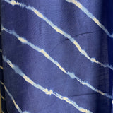 Navy Blues Silk/Cotton Shibori Undulating Stripes from India By the Yard # TK-51