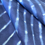 Navy Blues Silk/Cotton Shibori Undulating Stripes from India By the Yard # TK-51