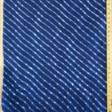 Navy Blues Silk/Cotton Shibori Undulating Stripes from India By the Yard # TK-51