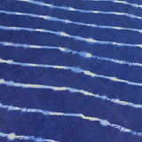 Navy Blues Silk/Cotton Shibori Undulating Stripes from India By the Yard # TK-51