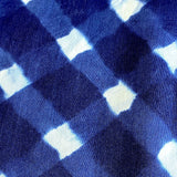 Blue/White Painted Diamonds Silk/Cotton Shibori # 53  Desert Wave from India By the Yard