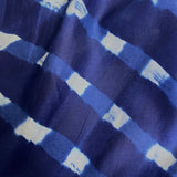 Blue/White Painted Diamonds Silk/Cotton Shibori # 53  Desert Wave from India By the Yard