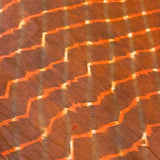 SALE, Copper/Olive Wavy Stripes + Diamonds Silk/Cotton Shibori from India By the Yard  #TK-54