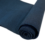 Black/Midnight Blue Stiff Papery Textured Crinkled Vintage Japanese Crepe by the Yard,  #331