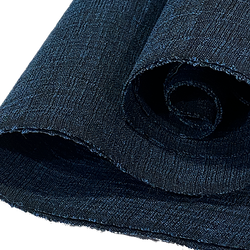 Black/Midnight Blue Stiff Papery Textured Crinkled Vintage Japanese Crepe by the Yard,  #331