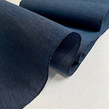 Black/Midnight Blue Stiff Papery Textured Crinkled Vintage Japanese Crepe by the Yard,  #331