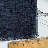 Black/Midnight Blue Stiff Papery Textured Crinkled Vintage Japanese Crepe by the Yard,  #331