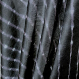 REMNANT, Black/Purple Shibori Wavy Stripes Silk/Cotton from India 42" x 39"  Piece,  #TK-55