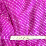 Sale, Hot Pink Sheer Chiffon Whisper-Light Kota Doria 'Plaid' from India By the Yard  #TK-57