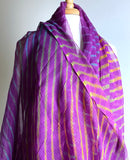 Running Low, Purple Rainbow Sheer Chiffon Whisper-Light Silk/Cotton? Kota Doria from India By the Yard  #TK-58